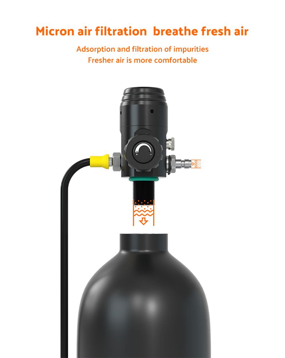 SMACO S700 Plus 2L Scuba Tank - Black