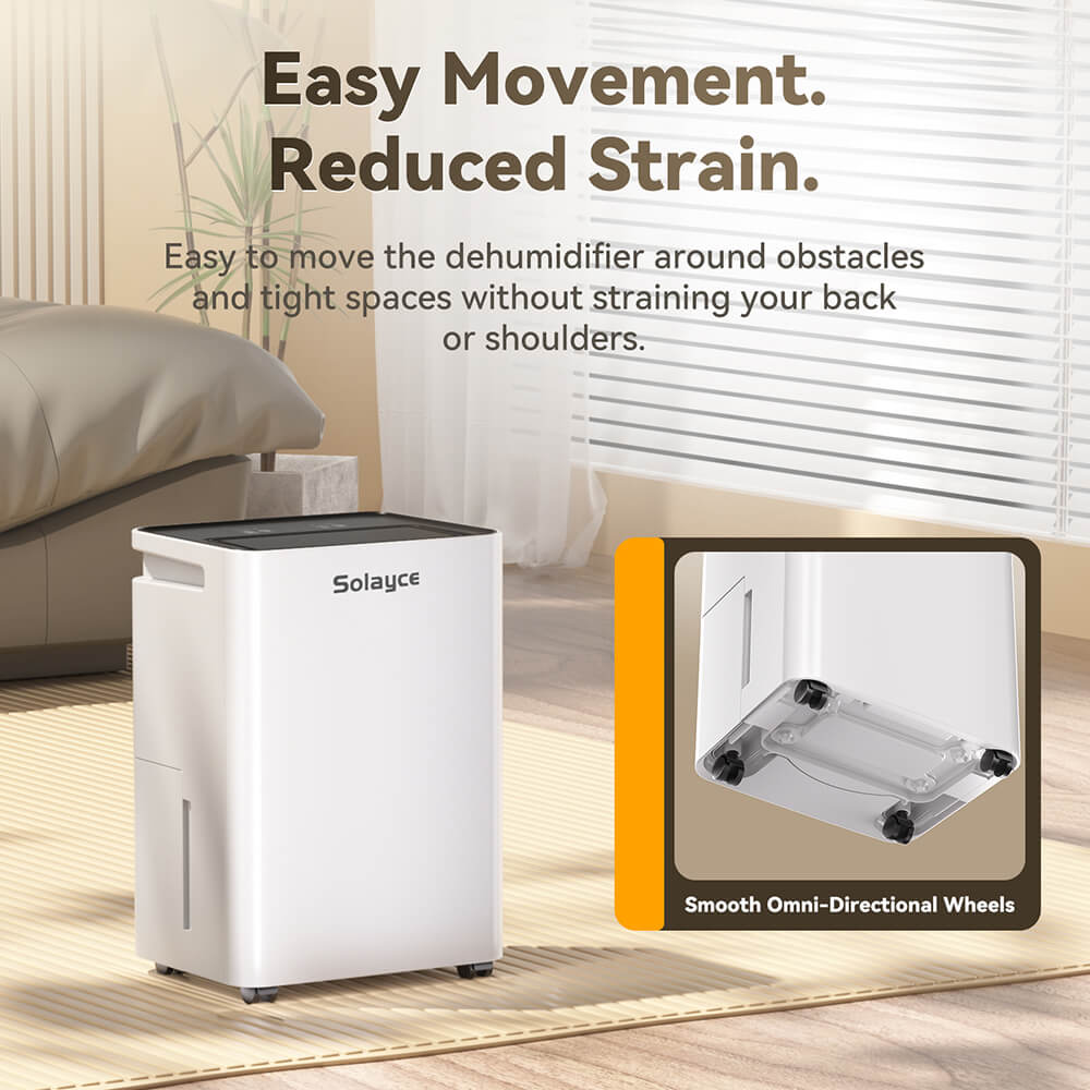 Solayce PD12R-02EE Dehumidifier with 3.2L Water Tank, Flat 35dB Noise and Smart Touch Panel