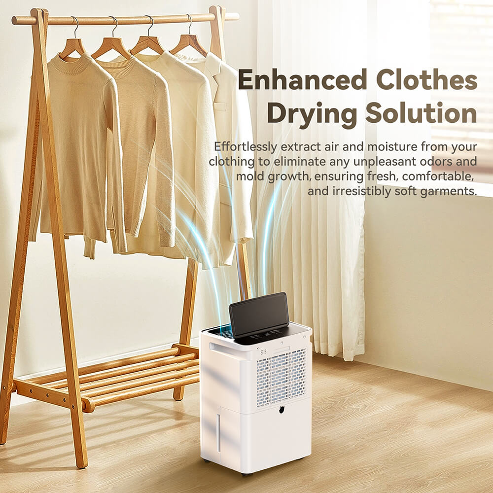 Solayce PD12R-02EE Dehumidifier with 3.2L Water Tank, Flat 35dB Noise and Smart Touch Panel