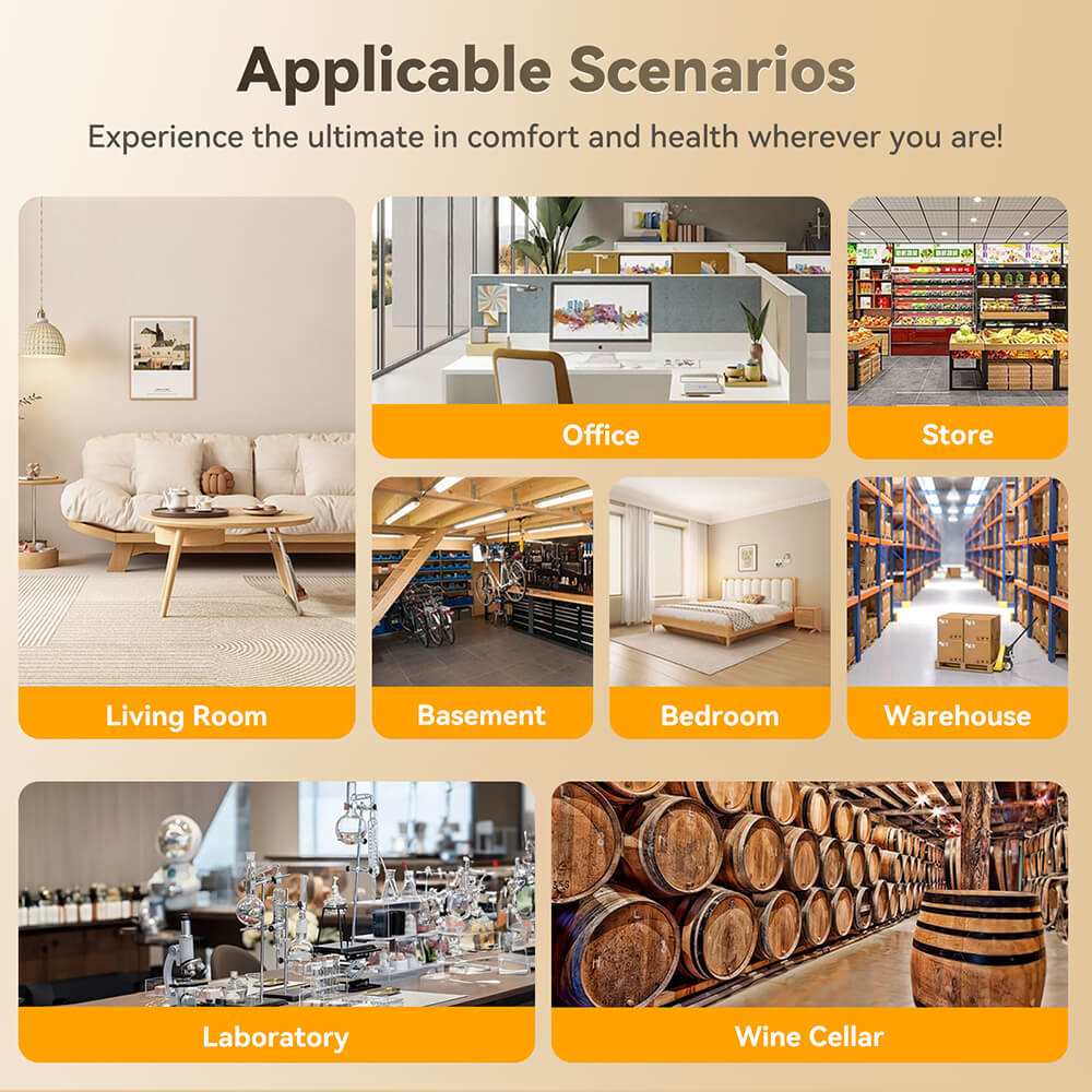 Solayce PD12R-02EE Dehumidifier with 3.2L Water Tank, Flat 35dB Noise and Smart Touch Panel