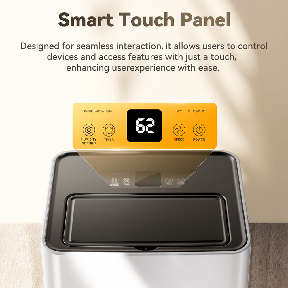 Solayce PD12R-02EE Dehumidifier with 3.2L Water Tank, Flat 35dB Noise and Smart Touch Panel