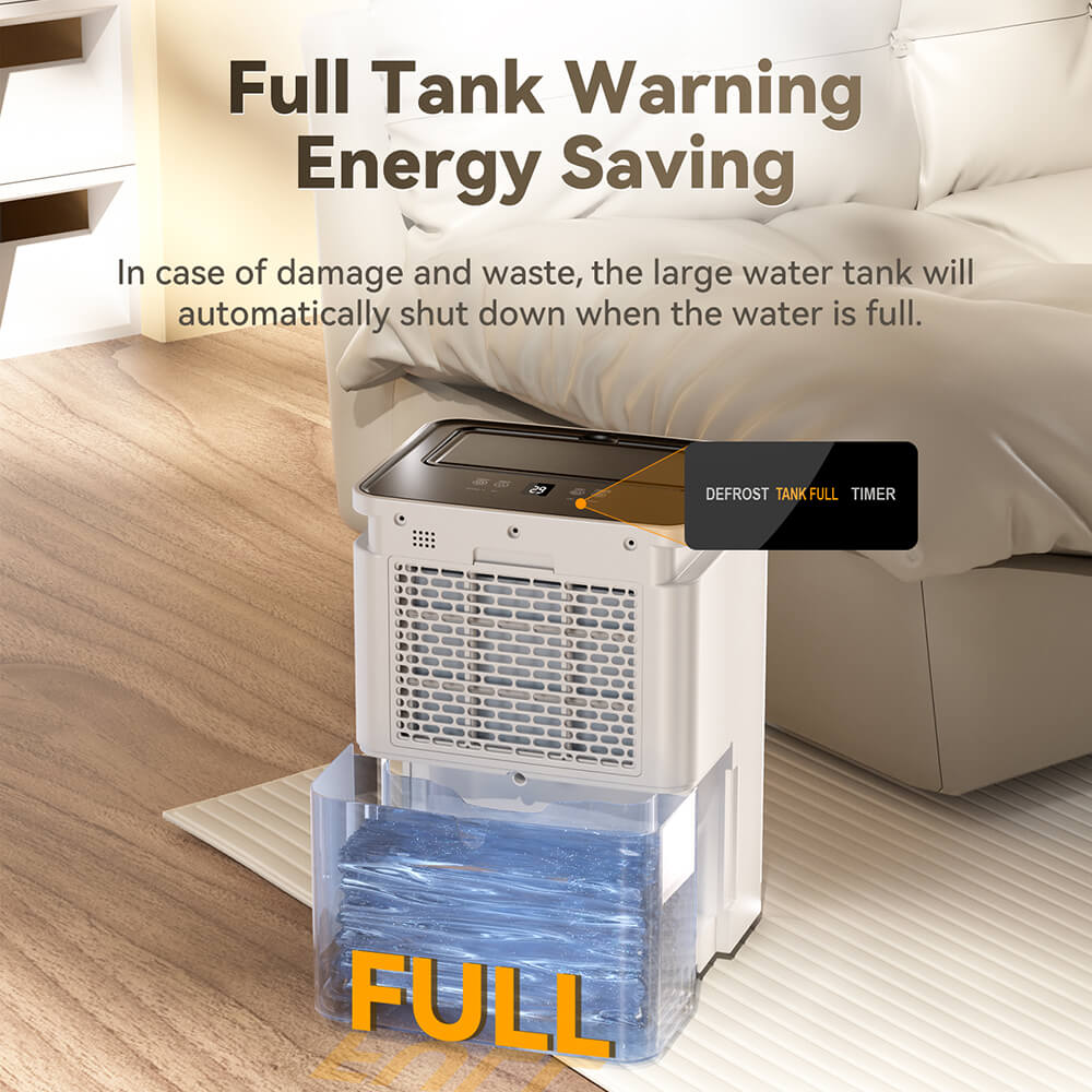 Solayce PD12R-02EE Dehumidifier with 3.2L Water Tank, Flat 35dB Noise and Smart Touch Panel