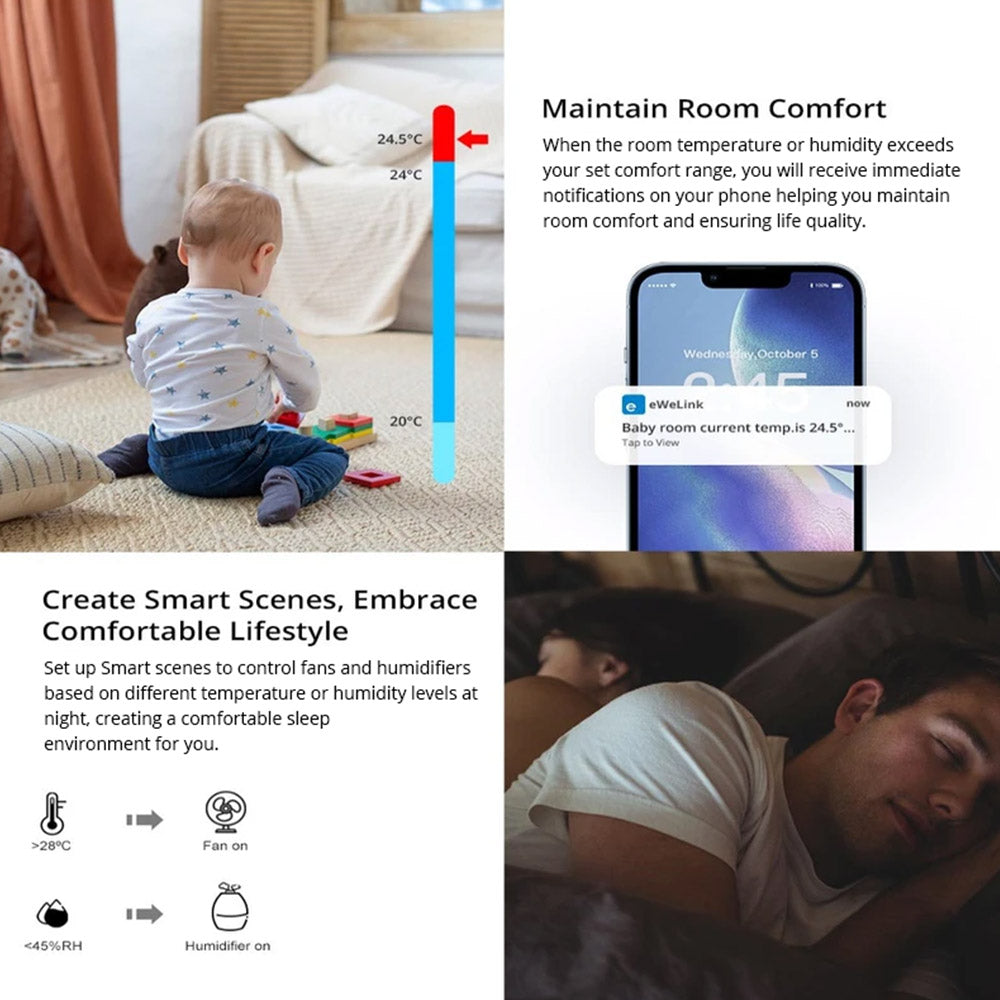 SONOFF SNZB-02P Zigbee Temperature And Humidity Sensor Works with Alexa Google Home