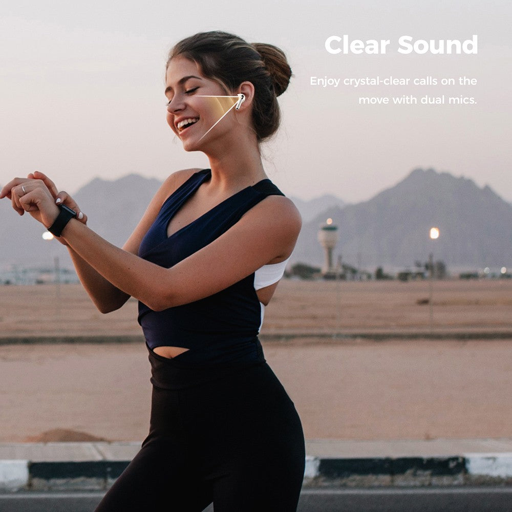 SOUNARC Q3 Earbuds, Bluetooth 5.3, IPX5 Waterproof, Up to 20 Hours Playtime - Beige