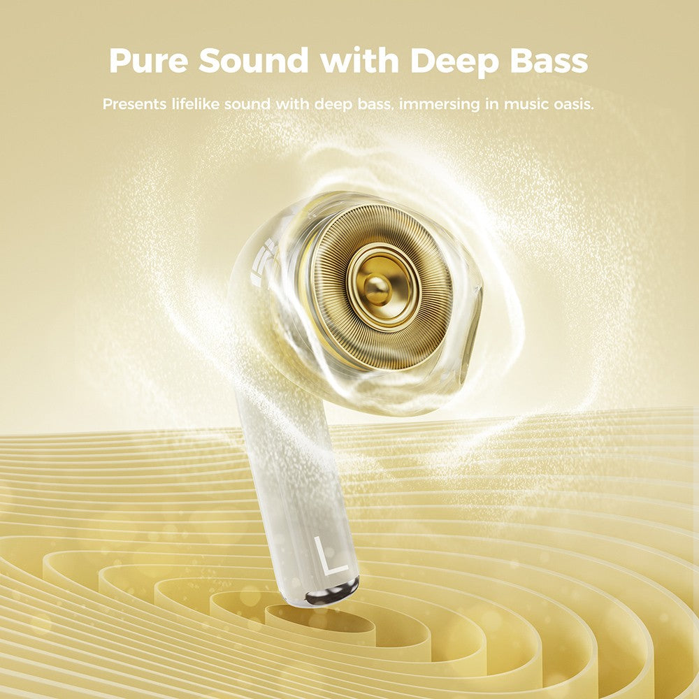 SOUNARC Q3 Earbuds, Bluetooth 5.3, IPX5 Waterproof, Up to 20 Hours Playtime - Beige