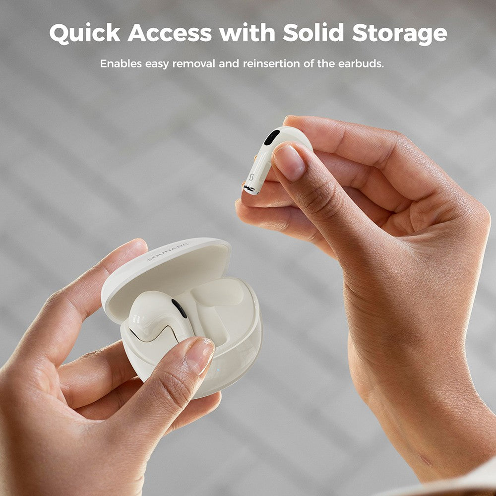 SOUNARC Q3 Earbuds, Bluetooth 5.3, IPX5 Waterproof, Up to 20 Hours Playtime - Beige