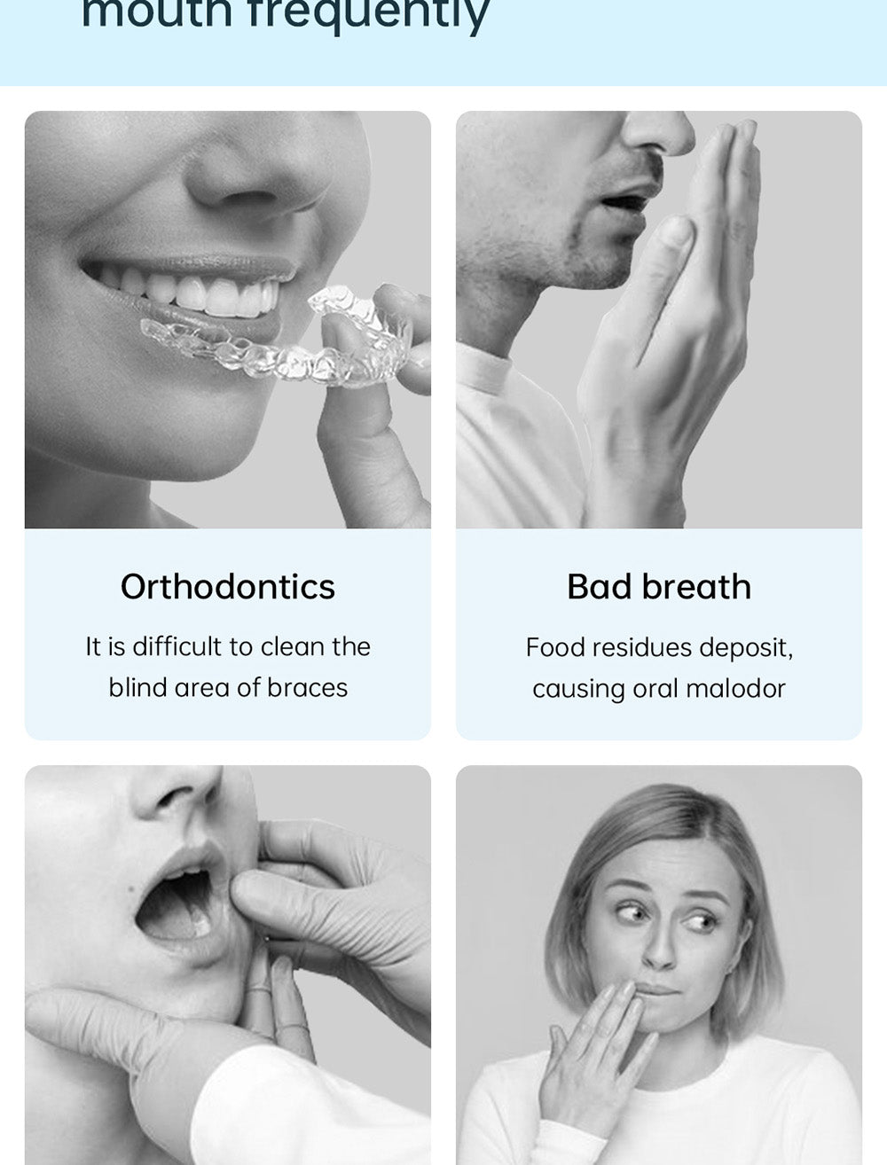 SUNUO C3 PRO Smart Visual Oral Irrigator Dental Washer with UV Sterilization, 5MP HD Camera, WiFi Connection, IPX7 Waterproof - White
