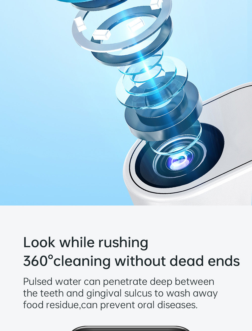 SUNUO C3 PRO Smart Visual Oral Irrigator Dental Washer with UV Sterilization, 5MP HD Camera, WiFi Connection, IPX7 Waterproof - White