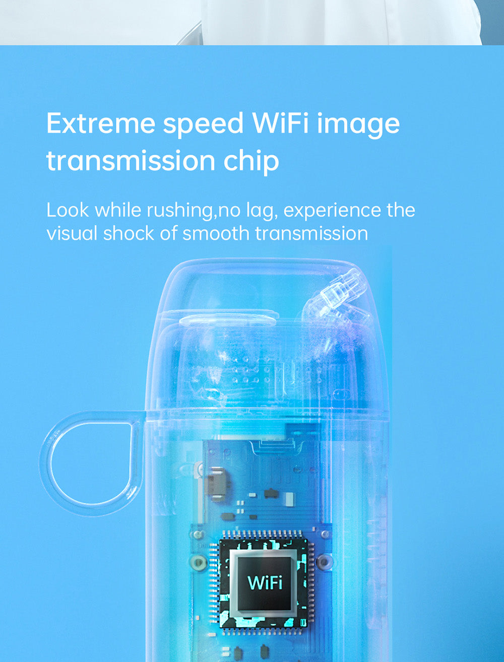 SUNUO C3 PRO Smart Visual Oral Irrigator Dental Washer with UV Sterilization, 5MP HD Camera, WiFi Connection, IPX7 Waterproof - White