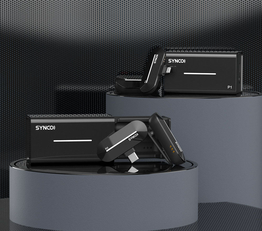 SYNCO P1S Wireless Condenser Microphone for Type-C Android Devices, Auto Contact Pairing, 150m Transmission - Type-C Receiver