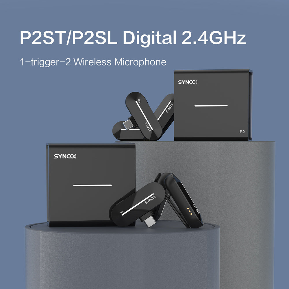 SYNCO P2S Wireless Condenser Microphone for Type-C Android Devices, Auto Pairing, 150m Transmission, Fast Charging - Type-C Receiver