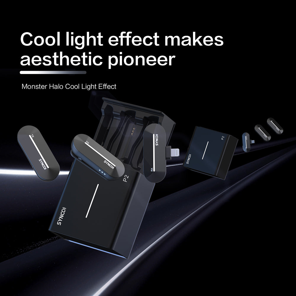 SYNCO P2S Wireless Condenser Microphone for Type-C Android Devices, Auto Pairing, 150m Transmission, Fast Charging - Type-C Receiver