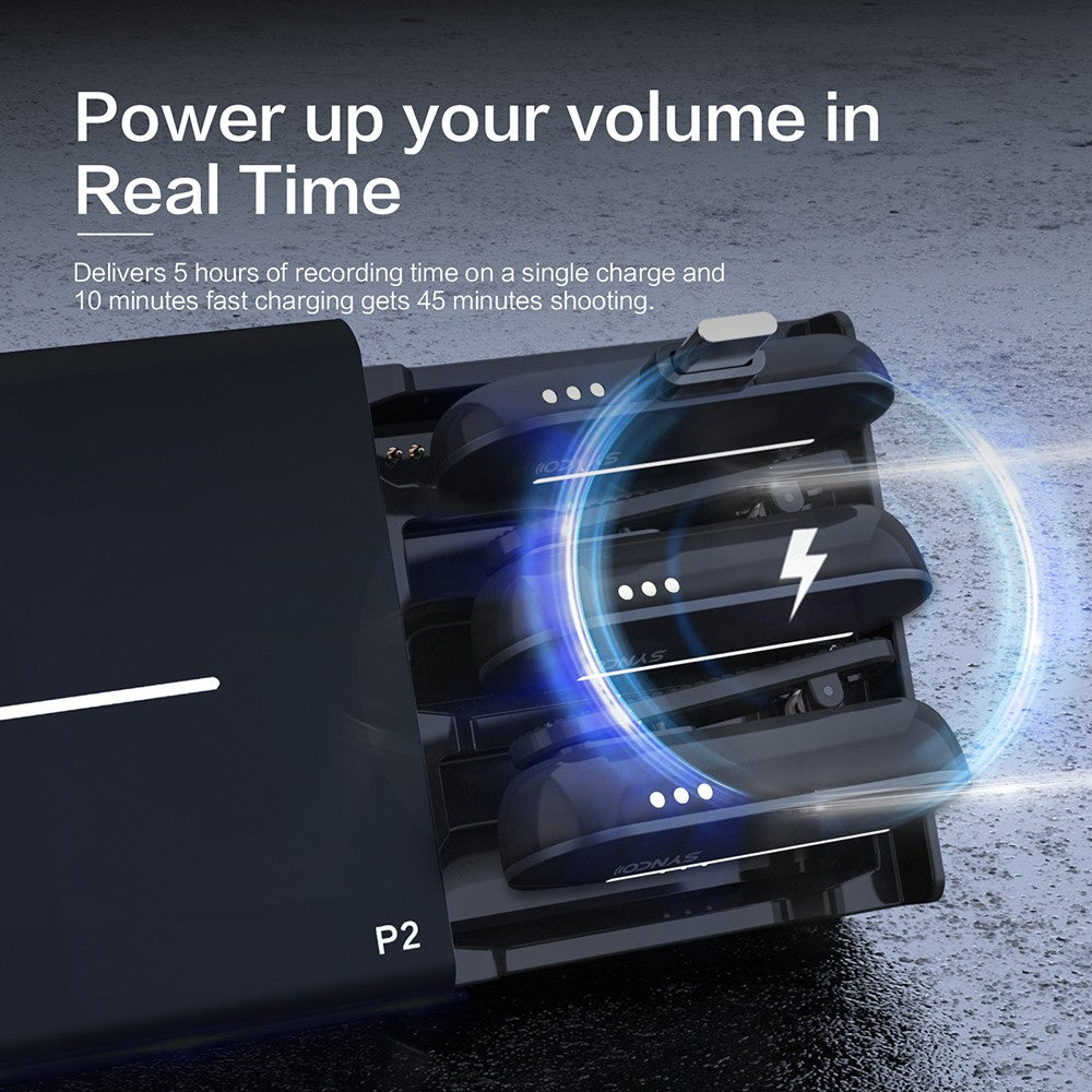 SYNCO P2S Wireless Condenser Microphone for Type-C Android Devices, Auto Pairing, 150m Transmission, Fast Charging - Type-C Receiver