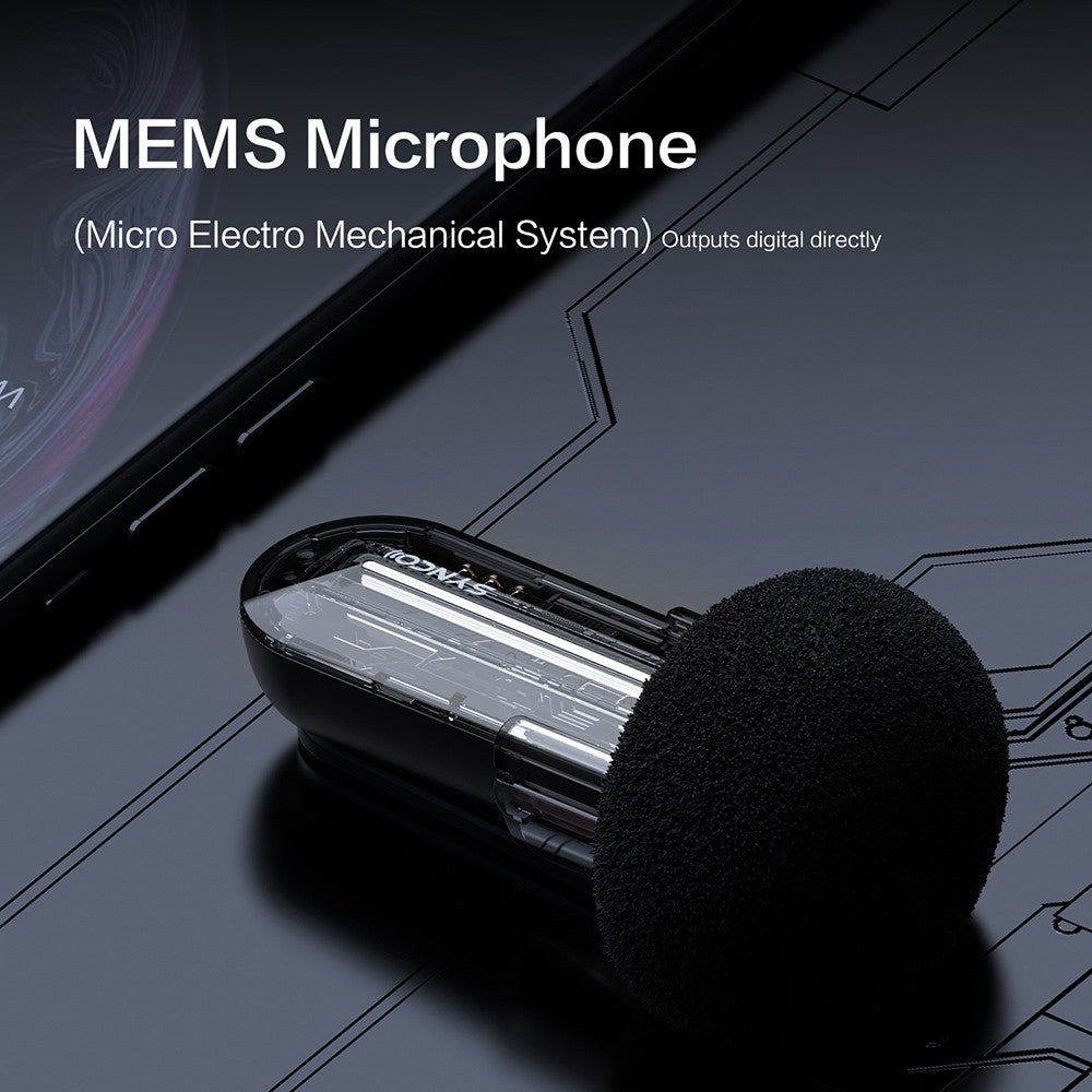SYNCO P2S Wireless Condenser Microphone for Type-C Android Devices, Auto Pairing, 150m Transmission, Fast Charging - Type-C Receiver