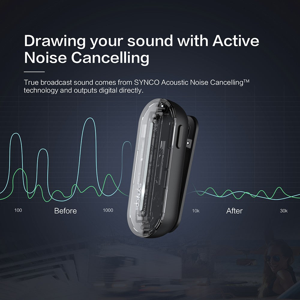 SYNCO P2S Wireless Condenser Microphone for Type-C Android Devices, Auto Pairing, 150m Transmission, Fast Charging - Type-C Receiver