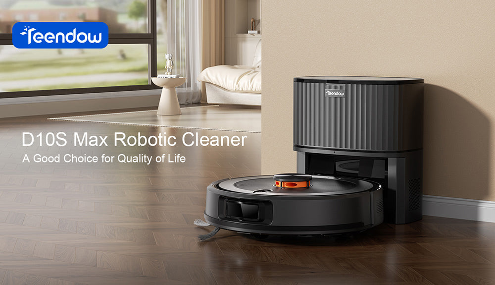 Teendow D10S MAX 2-in-1 Robot Vacuum Cleaner and Mop with Auto-empty Station, 4500Pa Powerful Suction, Smart Mapping
