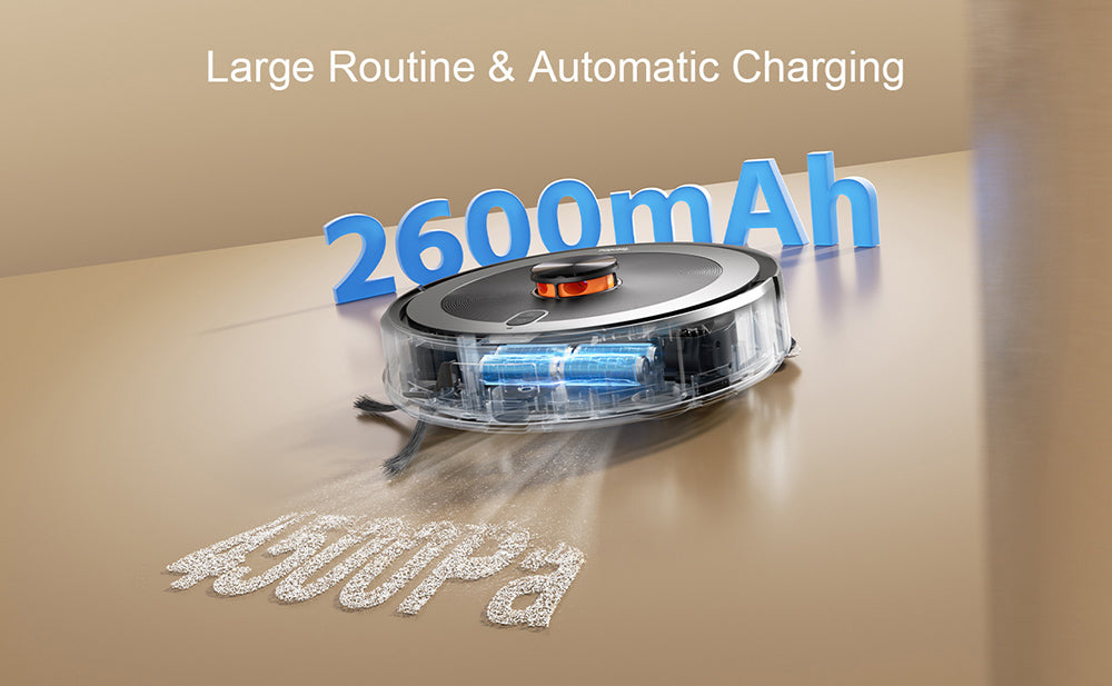 Teendow D10S MAX 2-in-1 Robot Vacuum Cleaner and Mop with Auto-empty Station, 4500Pa Powerful Suction, Smart Mapping