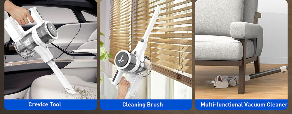 Teendow P11 Pro Cordless Vacuum Cleaner, 126,000Pa Powerful Suction, 30min Runtime, 2200mAh Battery, 450ML Dust Capacity, Quiet Operation ≤75dB, Ideal for Pet Hair & Home Cleaning, White