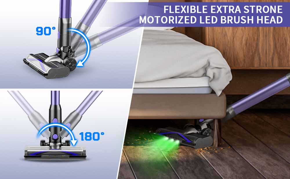 Teendow V07 Cordless Vacuum Cleaner, 12KPa Powerful Suction, 30min Runtime, 2200mAh Battery, 0.9L Dust Cup, 5-Stage Filtration, Wall-Mounted Design for Hard Floors & Carpets