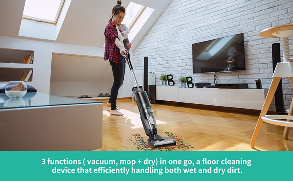 Tesvor R5 Pro Cordless Wet Dry Vacuum Cleaner, 13000Pa Suction, Self-Cleaning, 900ml Water Tank, Smart Dirt Sensor, 45min Max Runtime, 3800mAh Battery, Voice Control, LED Display