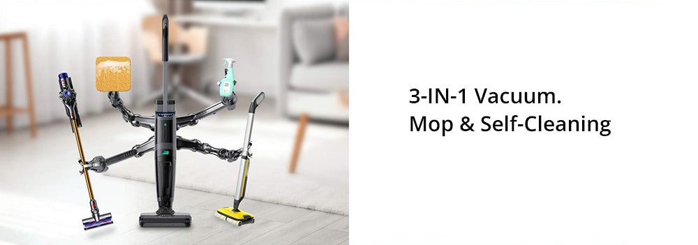 Tesvor R5 Pro Cordless Wet Dry Vacuum Cleaner, 13000Pa Suction, Self-Cleaning, 900ml Water Tank, Smart Dirt Sensor, 45min Max Runtime, 3800mAh Battery, Voice Control, LED Display