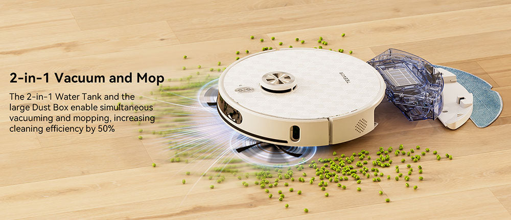 Tesvor S8 Pro 2 in 1 Robot Vacuum Cleaner with Wiping Function, 6000Pa Suction, LiDAR Navigation, 240min Running Time, APP/Alexa Control