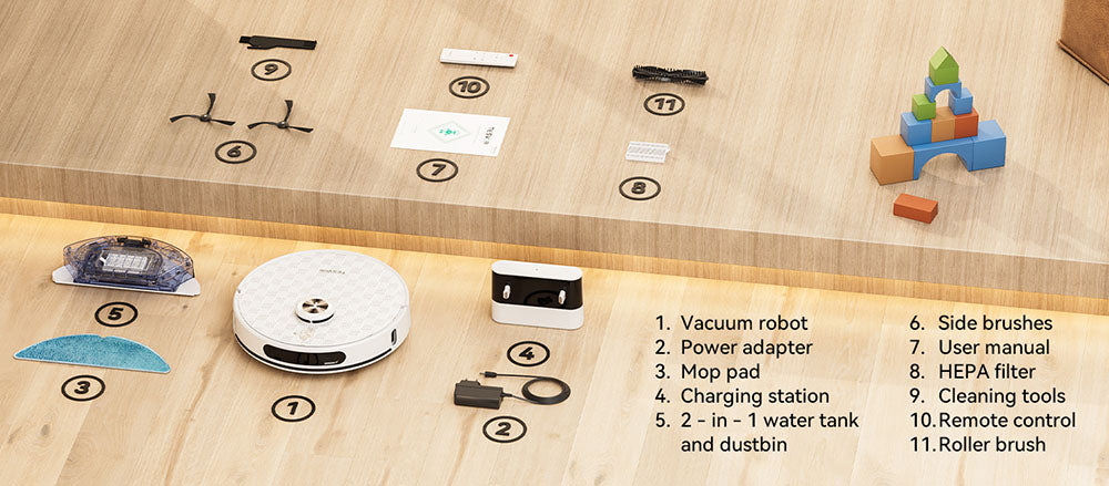 Tesvor S8 Pro 2 in 1 Robot Vacuum Cleaner with Wiping Function, 6000Pa Suction, LiDAR Navigation, 240min Running Time, APP/Alexa Control