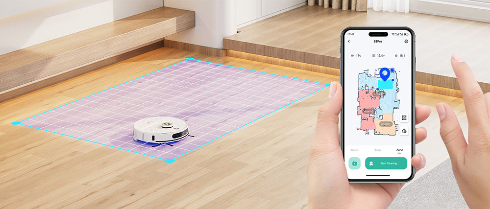 Tesvor S8 Pro 2 in 1 Robot Vacuum Cleaner with Wiping Function, 6000Pa Suction, LiDAR Navigation, 240min Running Time, APP/Alexa Control