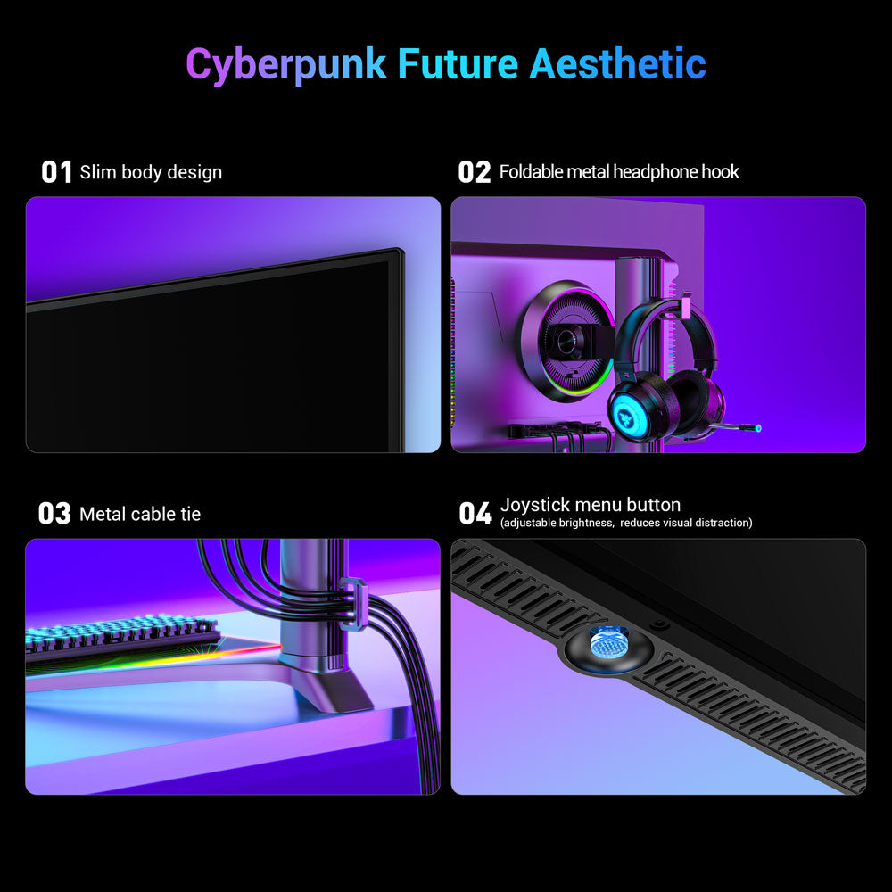 TITAN ARMY G27T8T Gaming Monitor, 26.5-inch 2560*1440 QD-OLED Screen, 360Hz Refresh Rate, 0.03ms GTG, 1000 nits, HDR 400, Adaptive-Sync, Game Assist, 65W Type-C Charging, Dual Speakers, Ambient Light, 2*HDMI 2.1 1*DP 1.4 1*USB-A 1*USB-B 1*Audio