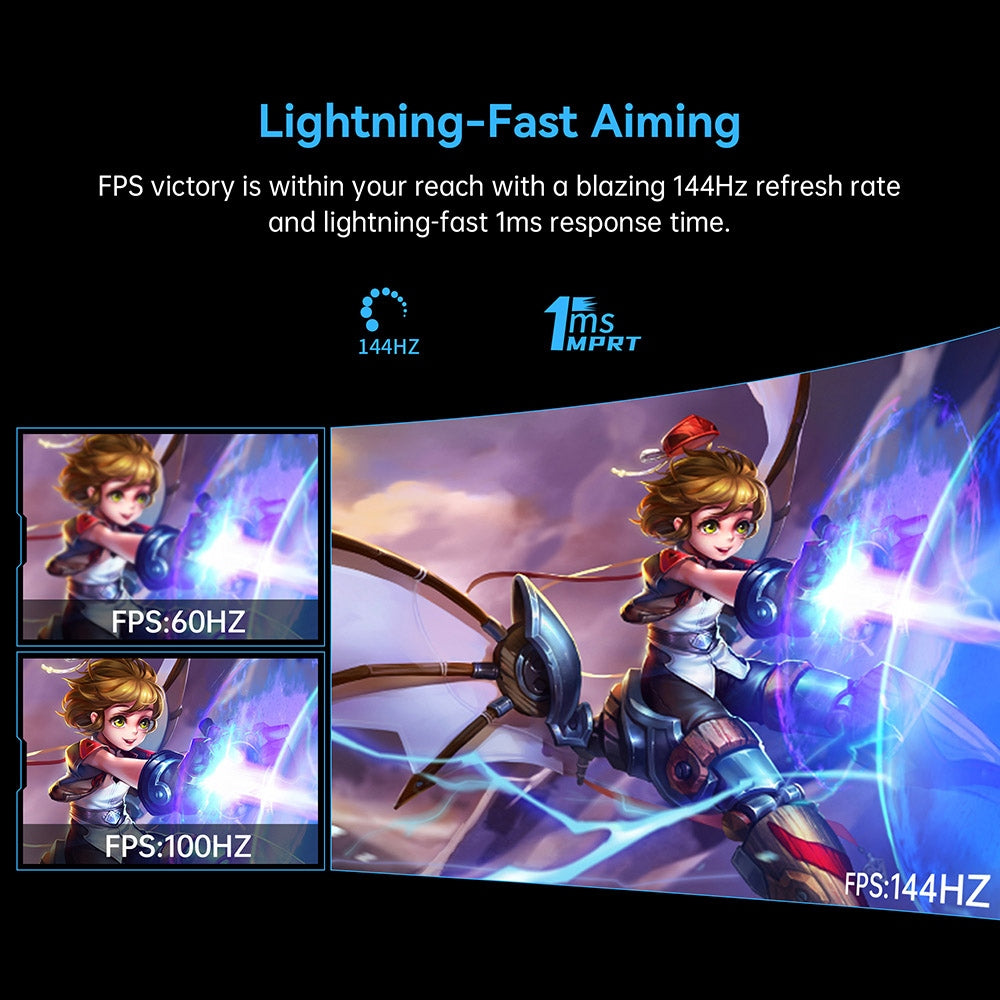 TITAN ARMY N32SQ PLUS Curved Gaming Monitor, 31.5-Inch 1500R 16:9 VA Panel, 144Hz Refresh Rate, 2560x1440 HD, 99% sRGB 1ms MPRT Response Time, Low-blue, Support FPS/RTS Gaming Mode, 2*HDMI 2.0 2*DP 1.4 1*Audio, Tilt Adjustment with Wall Mount