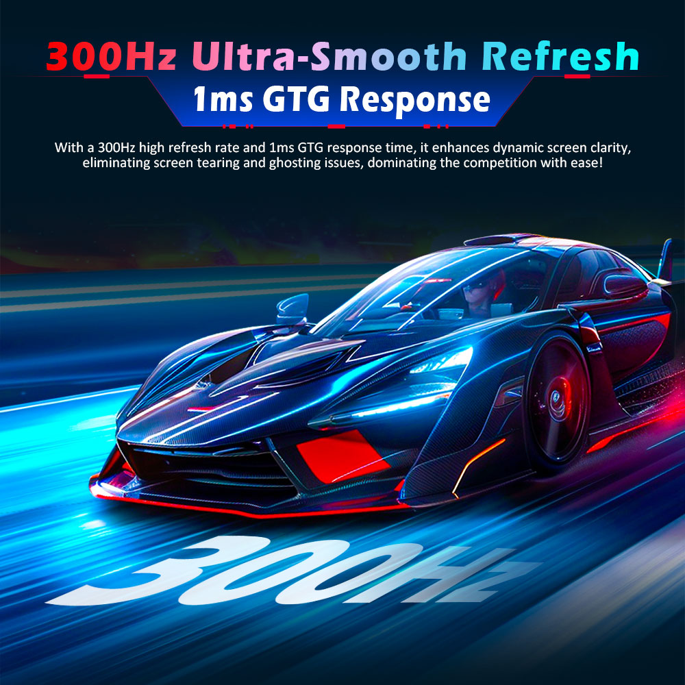 TITAN ARMY P2510HS Gaming Monitor, 24.5-inch 1920*1080 CSOT Fast IPS Screen, 300Hz Refresh Rate, HDR400, 121% sRGB, 1ms GTG Response Time, Adaptive-Sync, Hardware Low Blue Light, Gaming Assist, PIP/PBP Display, VESA Mounting