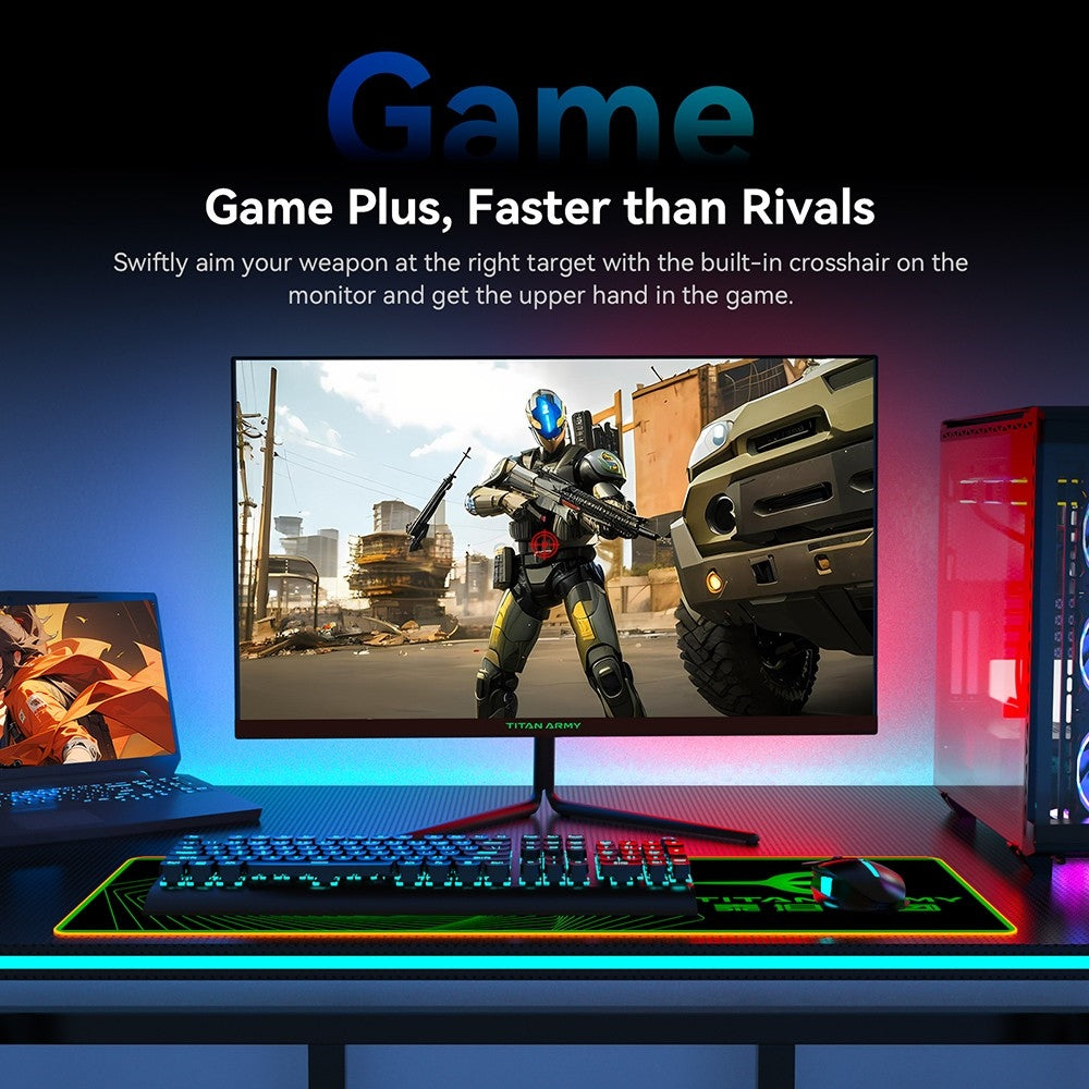 TITAN ARMY P25A2H Gaming Monitor, 25-inch 1920x1080 FHD Screen, 240Hz Refresh Rate, 1ms MPRT, Adaptive Sync, 178° Viewing Angle, 95% DCI-P3 Color Gamut, Support FPS/RTS Game Mode, PIP & PBP Display, Low Blue Light, Wall Mount
