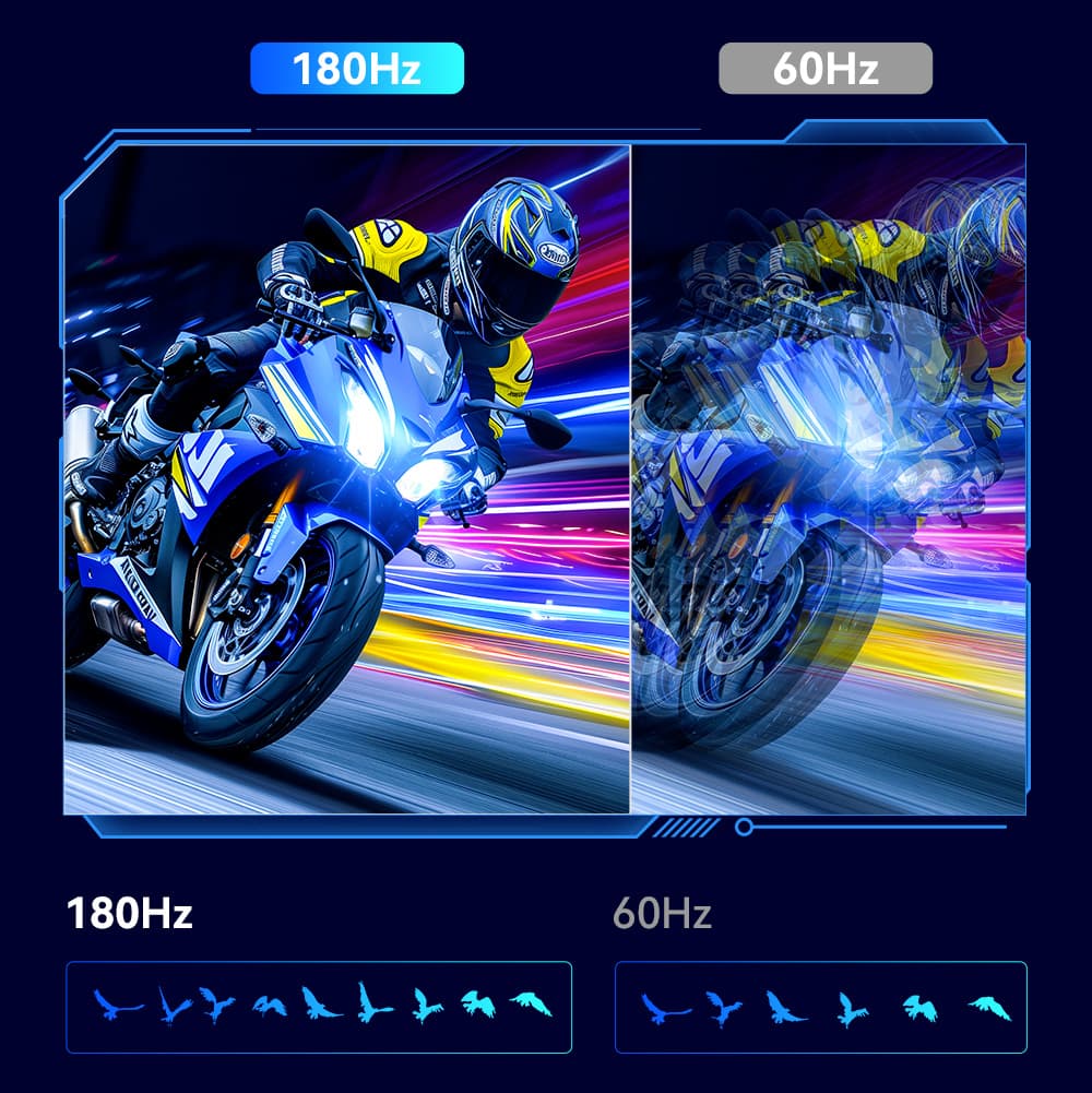 TITAN ARMY P27GR Gaming Monitor, 27-inch 2560*1440 Fast IPS Screen, 180Hz Refresh Rate, 1ms GTG, 99% sRGB, HDR10, Adaptive-Sync, Gaming Mode, Dynamic OD, PBP & PIP Display, Low Blue Light, Adjustable Tilt, VESA Wall Mounting