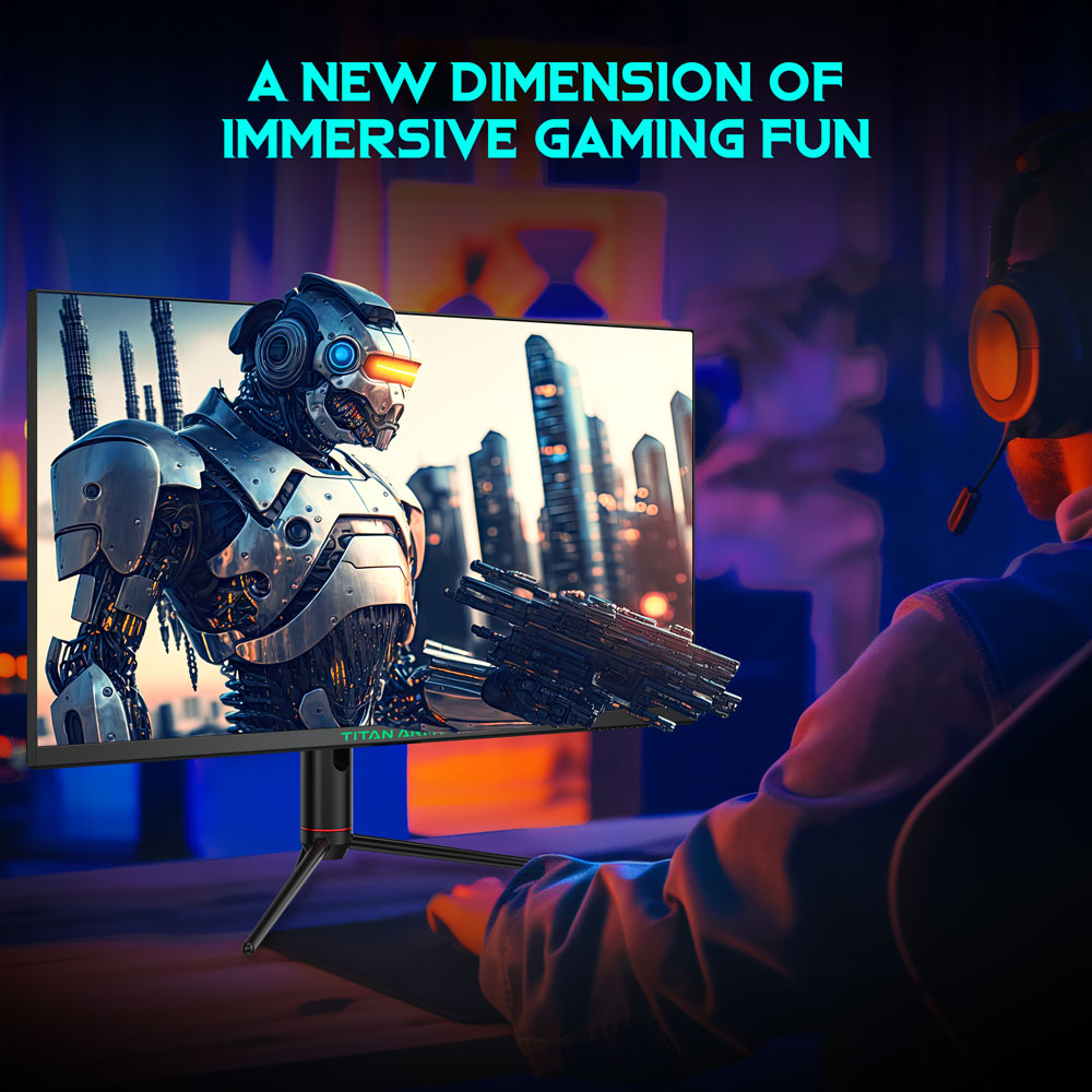 TITAN ARMY P32A2S2 Gaming Monitor, 2560 x 1440 QHD FAST IPS Panel, 240Hz Refresh Rate, HDR400, 1ms GTG, GamePlus Mode, Adaptive Sync, PIP/PBP Split Screen, 2*HDMI 2.1 2*DP 1.4, E-Sport Backlights, Adjustable Stand