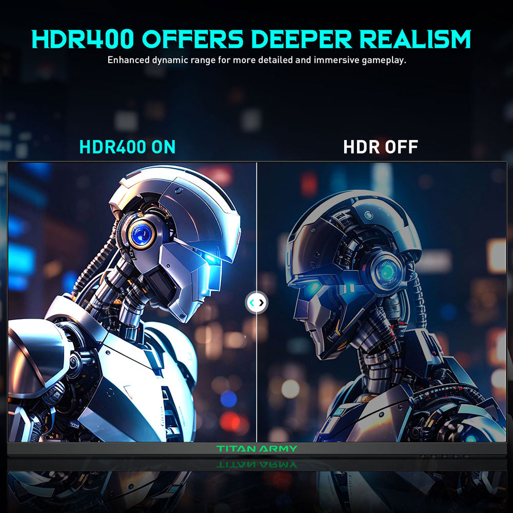 TITAN ARMY P32A2S2 Gaming Monitor, 2560 x 1440 QHD FAST IPS Panel, 240Hz Refresh Rate, HDR400, 1ms GTG, GamePlus Mode, Adaptive Sync, PIP/PBP Split Screen, 2*HDMI 2.1 2*DP 1.4, E-Sport Backlights, Adjustable Stand