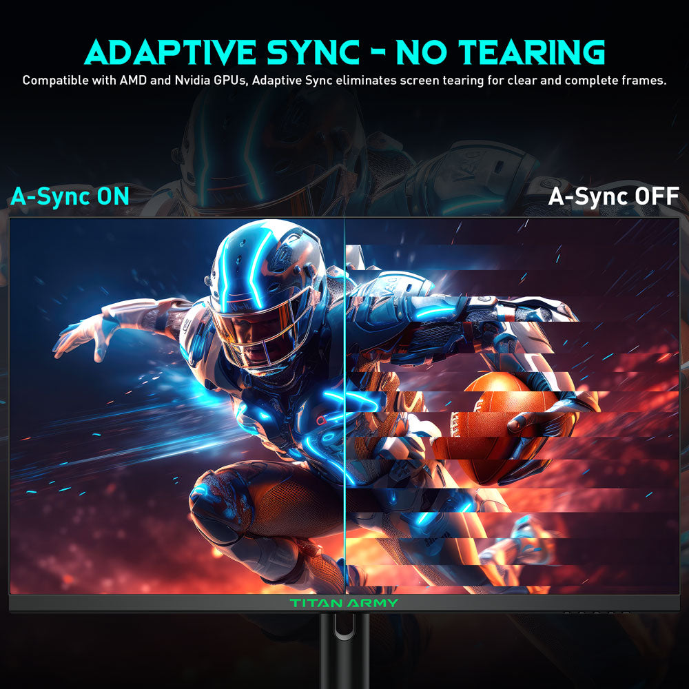TITAN ARMY P32A2S2 Gaming Monitor, 2560 x 1440 QHD FAST IPS Panel, 240Hz Refresh Rate, HDR400, 1ms GTG, GamePlus Mode, Adaptive Sync, PIP/PBP Split Screen, 2*HDMI 2.1 2*DP 1.4, E-Sport Backlights, Adjustable Stand