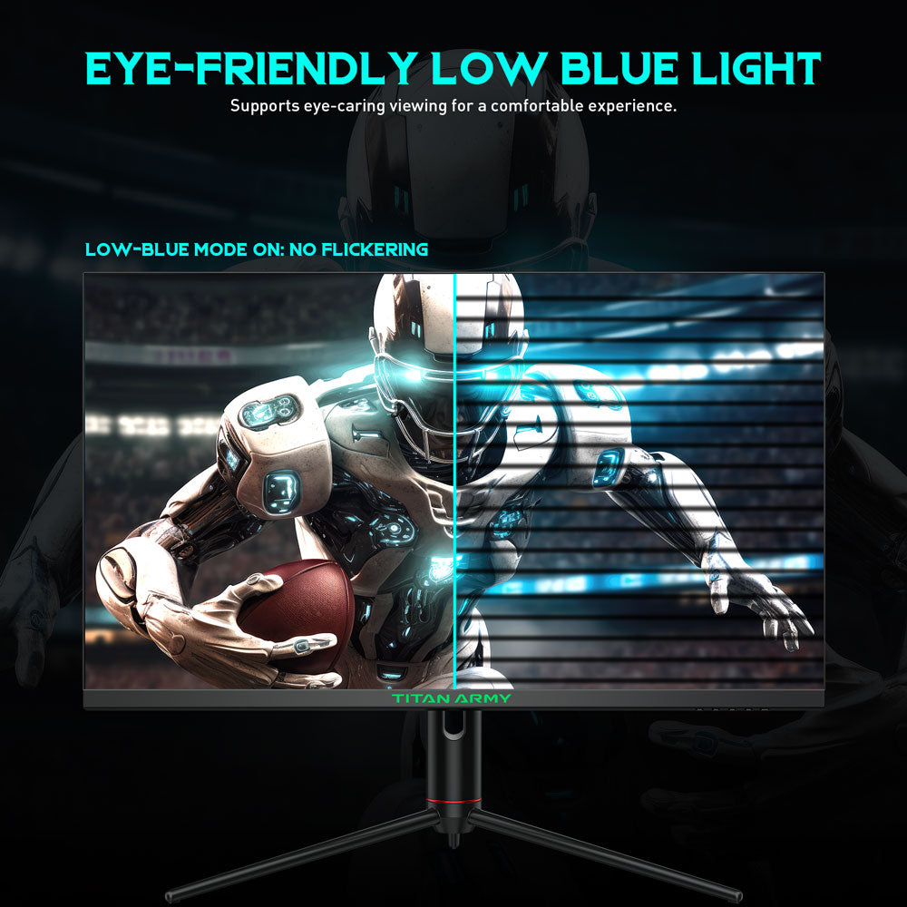 TITAN ARMY P32A2S2 Gaming Monitor, 2560 x 1440 QHD FAST IPS Panel, 240Hz Refresh Rate, HDR400, 1ms GTG, GamePlus Mode, Adaptive Sync, PIP/PBP Split Screen, 2*HDMI 2.1 2*DP 1.4, E-Sport Backlights, Adjustable Stand