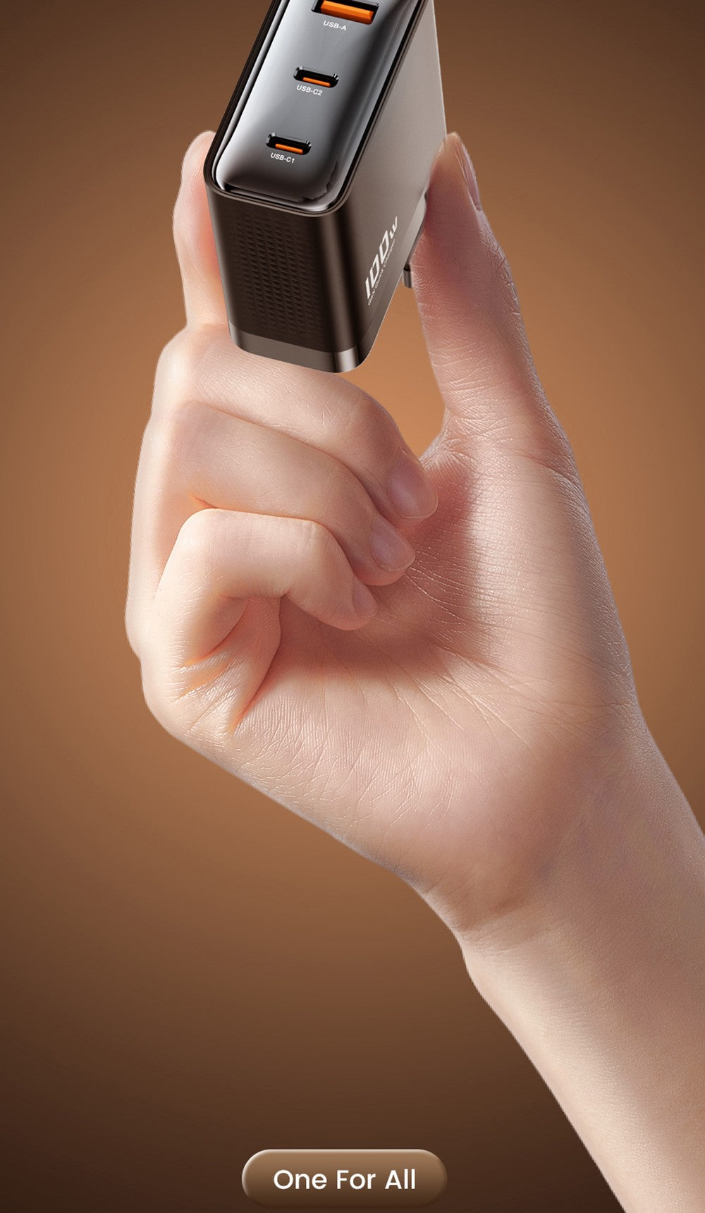 Toocki TCT100-XRB 100W GaN USB Charger, USB-C and USB-A Triple Port PD 3.0, for iPhone, Huawei, Samsung, Tablet, Mobile Phones