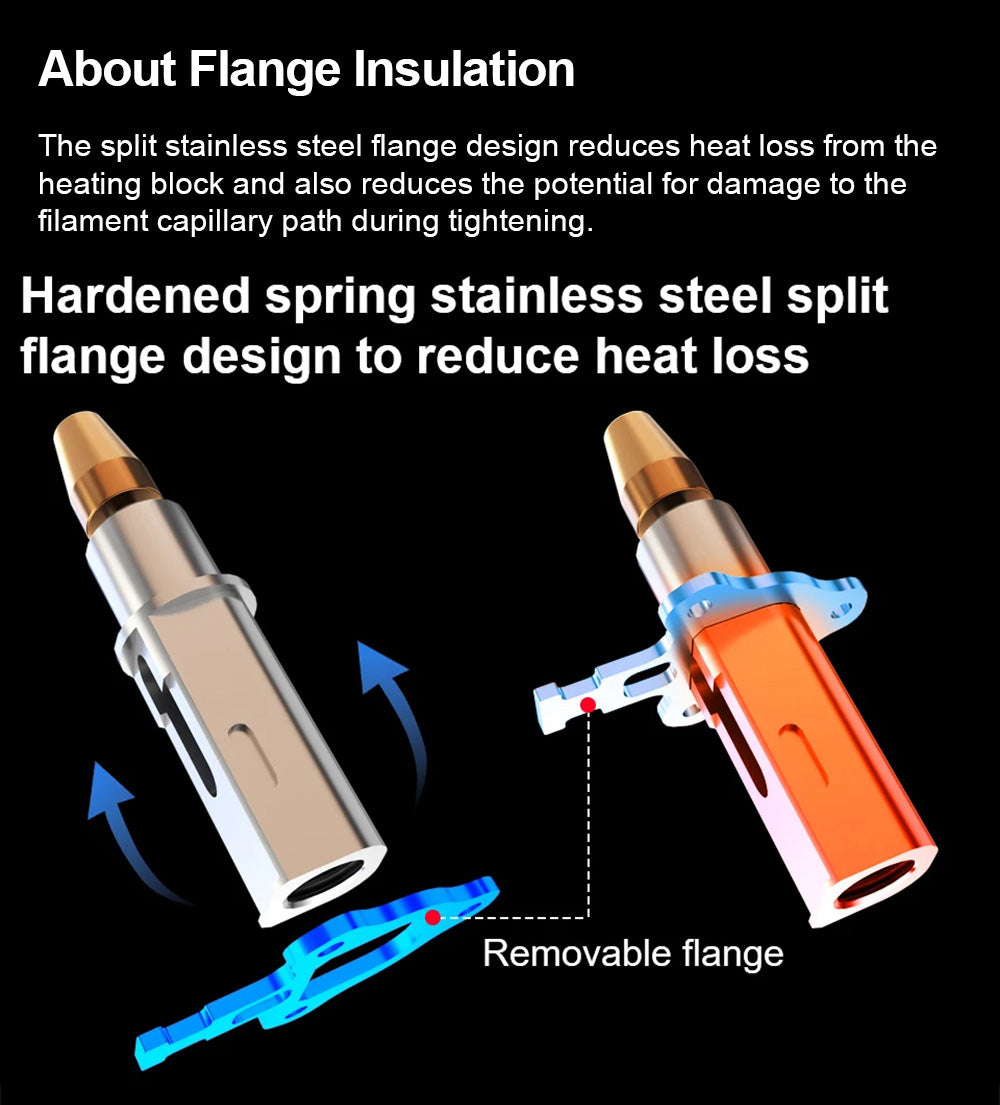 Trianglelab Rapido ACE HF Hotend - PT1000 Thermistor, Compatible with Dragon/Rapido, V6 Adapter