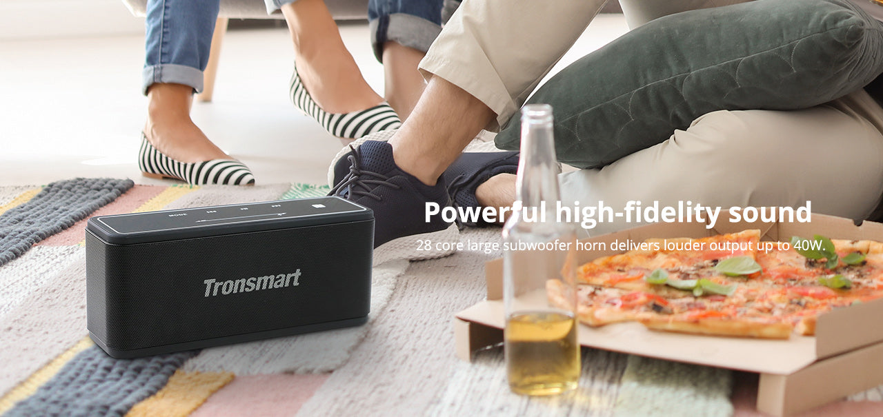Tronsmart Element Mega SoundPulse™ Bluetooth Speaker with Powerful 40W Max Output 3D Digital Sound TWS Intuitive Touch Control - Black