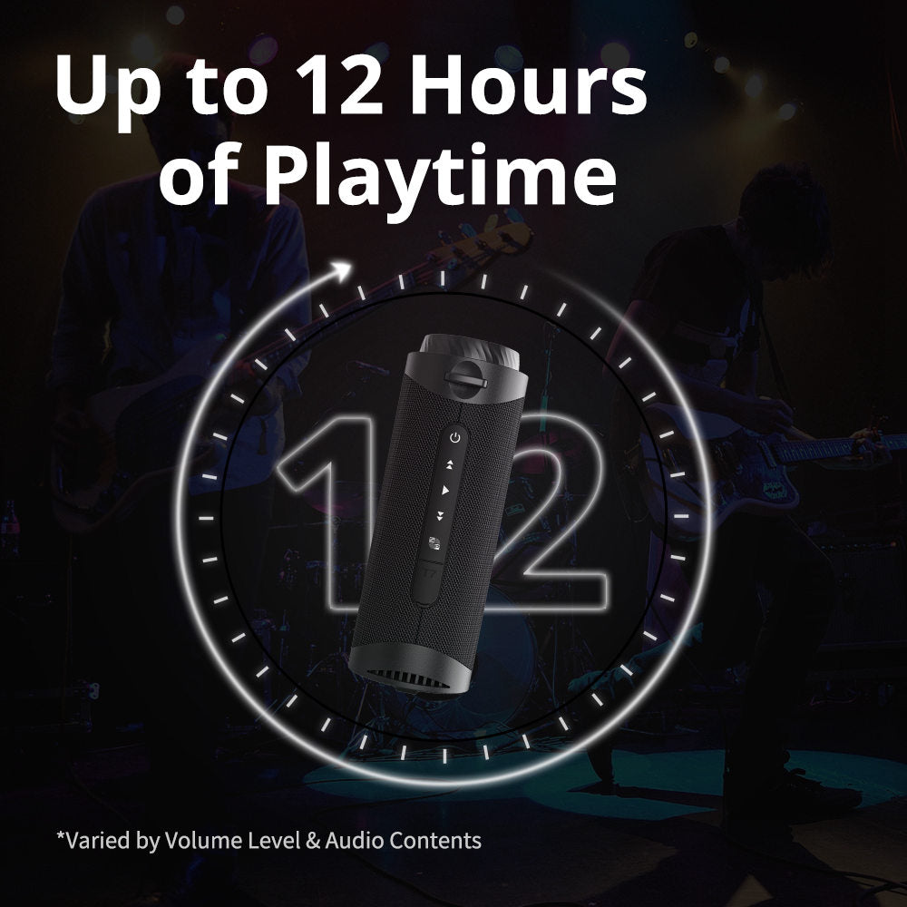 Tronsmart T7 Portable Bluetooth Speaker with LED Lights, 30W Output, SoundPulse, TWS, ATS2853, IPX7 Waterproof, Custom Equalizers - Dark Blue