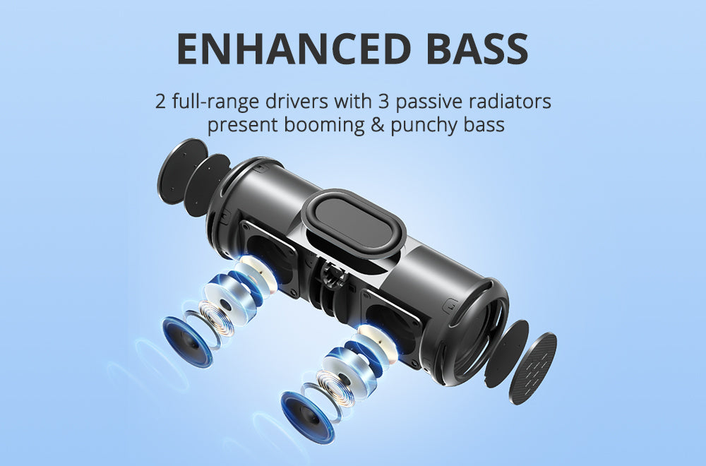 Tronsmart T7 Lite 24W Portable Bluetooth Speaker, IPX7 Waterproof, 4000mAh Battery, Bluetooth 5.3, Black