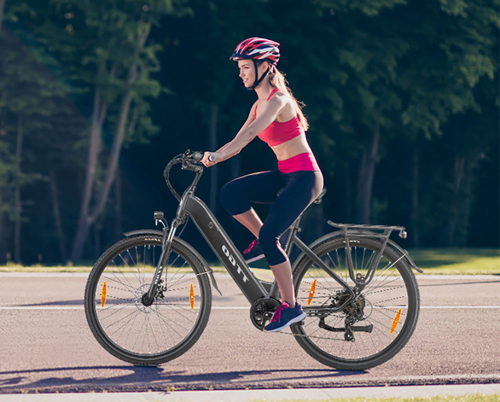 TTGO HZ-28ST Electric Bike, 250W Motor, 36V 20Ah Battery, 700C*45C Tire, 25km/h Max Speed, 100km Max Range, Disc Brake, Shimano 7 Speed, LCD Display - White