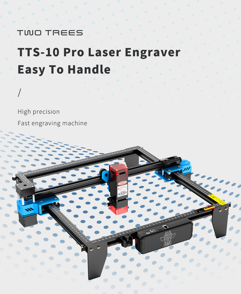 TWO TREES TTS-10 Pro 10W Laser Engraver Cutter, 30000mm/min Engraving Speed, 300x300mm, APP Connection, Remote Control