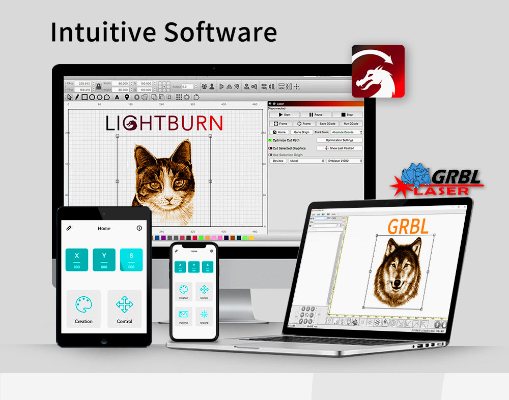 TWO TREES TTS-10 Pro 10W Laser Engraver Cutter, 30000mm/min Engraving Speed, 300x300mm, APP Connection, Remote Control