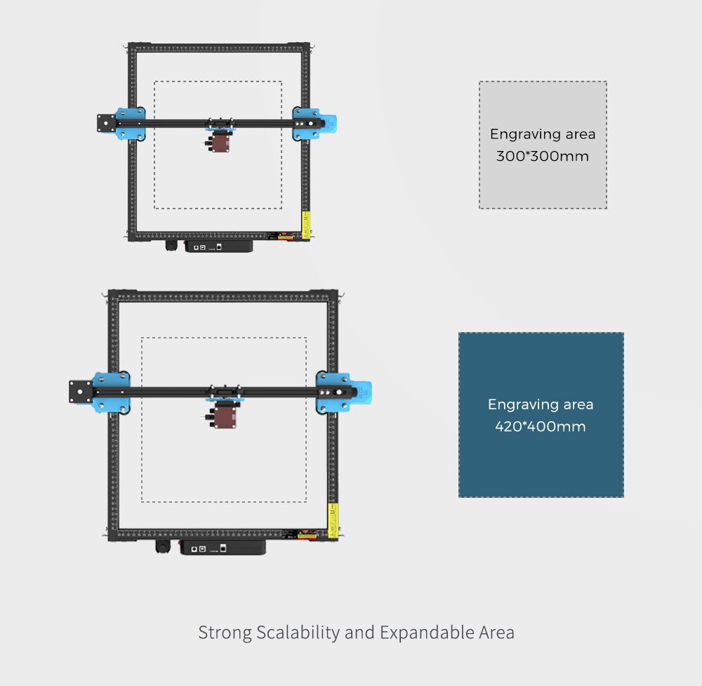 TWO TREES TTS-10 Pro 10W Laser Engraver Cutter, 30000mm/min Engraving Speed, 300x300mm, APP Connection, Remote Control