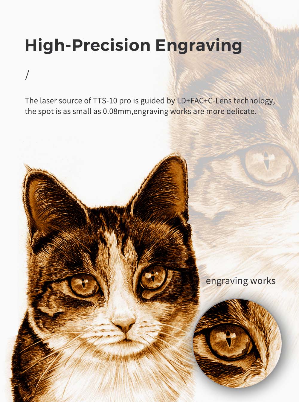 TWO TREES TTS-10 Pro 10W Laser Engraver Cutter, 30000mm/min Engraving Speed, 300x300mm, APP Connection, Remote Control