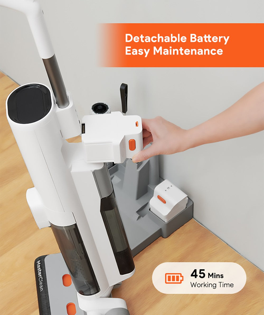 Ultenic AC1 Cordless Wet Dry Vacuum Cleaner, 15KPa Suction, 2L Water Tanks, Dual Edge Cleaning, 45min Runtime, Smart LED Display, APP Support, Voice Assistant - EU Plug