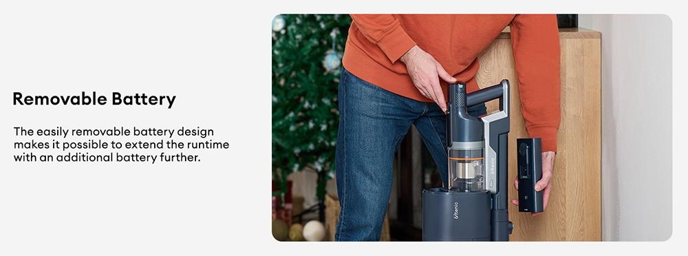 Ultenic FS1 Cordless Vacuum Cleaner with Auto-Empty Station, 30KPa Suction, 450W Motor, 4 Speed Modes, 5-Layer Filtration, Up to 60 Mins Runtime, Removable Battery, Touchscreen