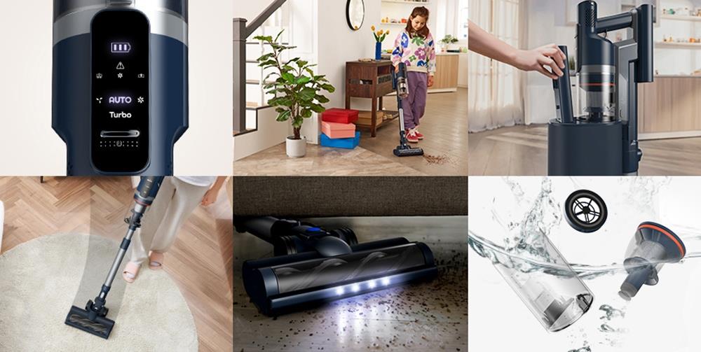 Ultenic FS1 Cordless Vacuum Cleaner with Auto-Empty Station, 30KPa Suction, 450W Motor, 4 Speed Modes, 5-Layer Filtration, Up to 60 Mins Runtime, Removable Battery, Touchscreen